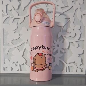 Pink Capybara Water Bottle